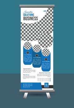 Business rollup banner design template vector