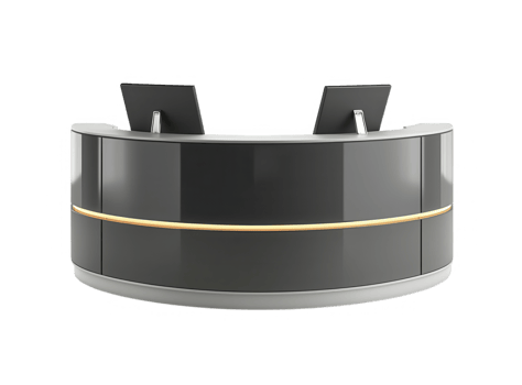 Modern reception desk isolated on transparent background png