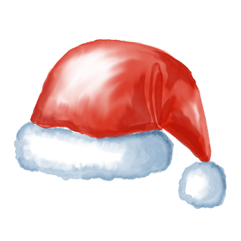 Santa Clause hat. Red Christmas hat. Isolated clipart png