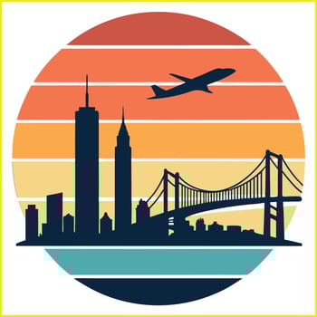 Modern City T-Shirt Design vector
