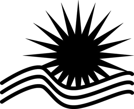 Sun and waves vector