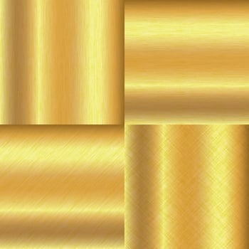 Collection of metallic gold square textures vector