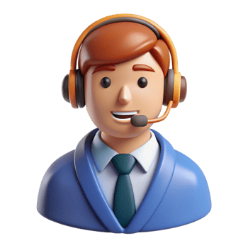 3D Render of a Smiling Customer Service png