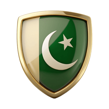 Pakistani Flag Shield clipart isolated on transparent background png