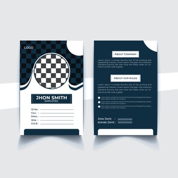Modern Corporate Employee ID Card Template with Professional Design vector
