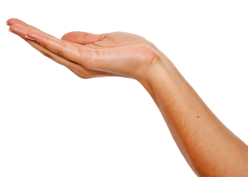 A woman's hand with the palm facing upwards, as if offering or presenting something png