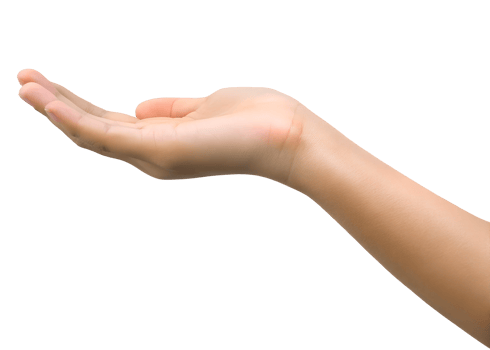 A close-up of an open hand with the palm facing upwards, symbolizing offering, giving, or receiving png