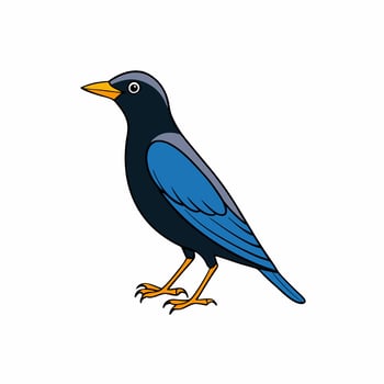 Cute Blue Bird Cartoon Illustration for Fun and Playful Designs vector