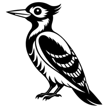 Woodpecker Bird Mascot Silhouette vector