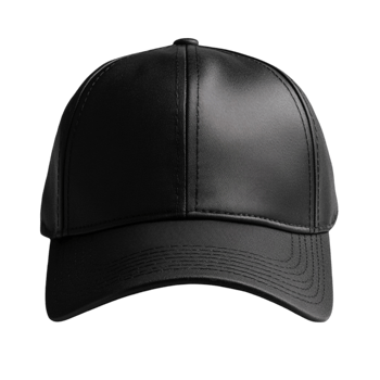 The black leather baseball cap png