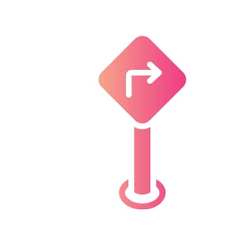turn right Flat Gradient Icon White Background vector