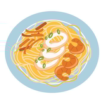 Pancit Bihon is Filipino Rice Noodles vector