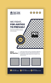 Law Firm Advertising social media vertical post Design Template vector
