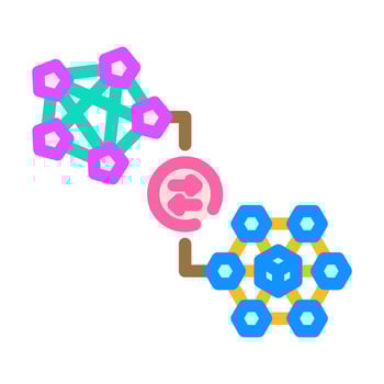 cross chain compatibility decentralized application color icon illustration vector