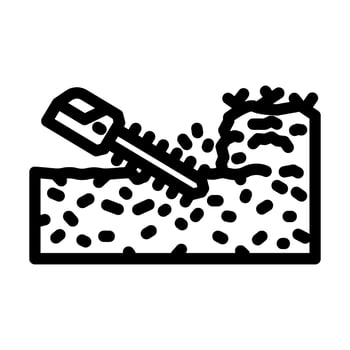 hedge trimming garden maintenance line icon illustration vector