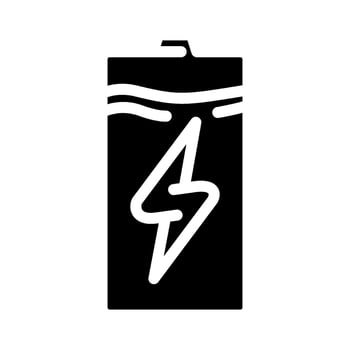 battery charging industry 3 glyph icon illustration vector