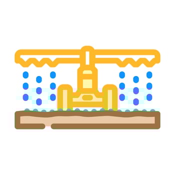 irrigation system agri tech color icon illustration vector