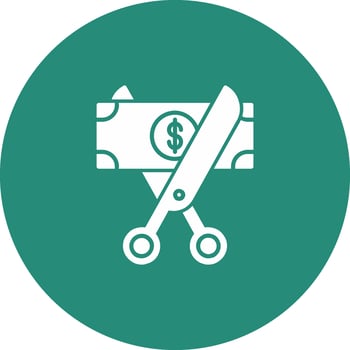 Cut Money Icon Design Symbol vector