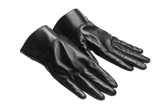 Elegant black leather gloves perfect for cold weather and stylish occasions png