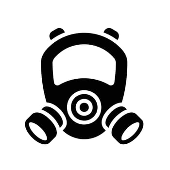 gas mask Glyph Icon White Background vector