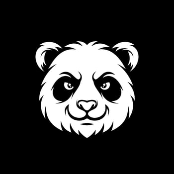 Angry panda mascot logo illustration vector