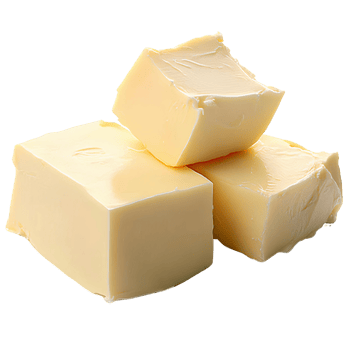 Butter cubes on transparent background, creamy dairy product, food photography png