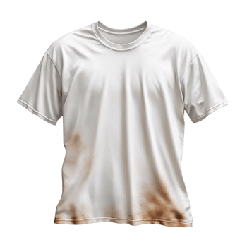 Grungy White T-Shirt with Natural Dirt and Stains png