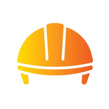 helmet Flat Gradient Icon White Background vector