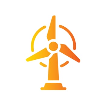 wind turbine Flat Gradient Icon White Background vector