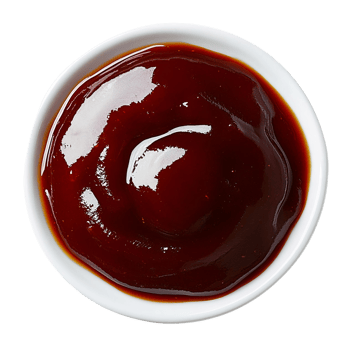 Bbq sauce in white bowl on transparent background png