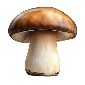 Brown mushroom on transparent background, 3d render png