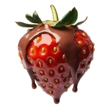 Delicious Chocolate Dipped Strawberry with Glossy Coating png