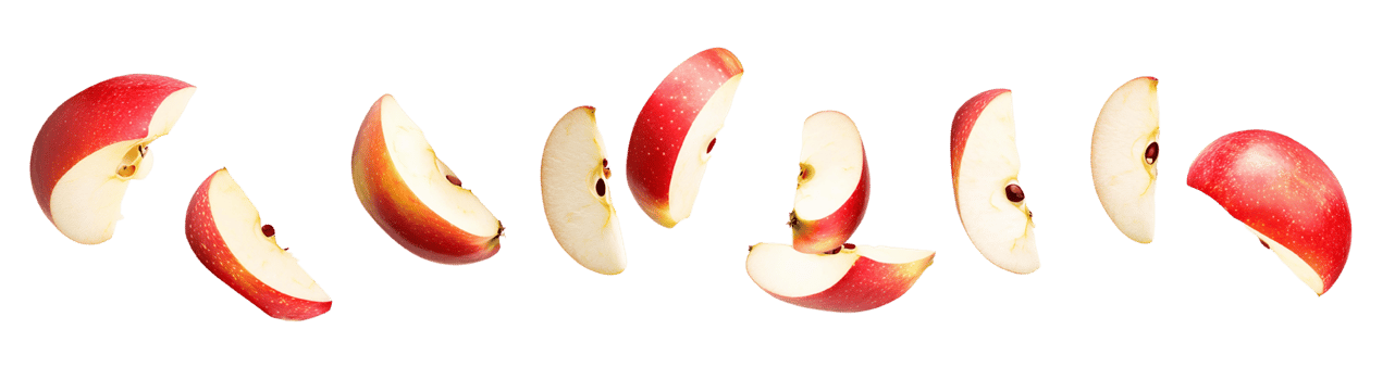 Falling Apple Segments Isolated on Transparent Background png
