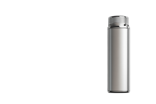 Stainless steel thermos bottle with a sleek design suitable for travel and outdoor activities png