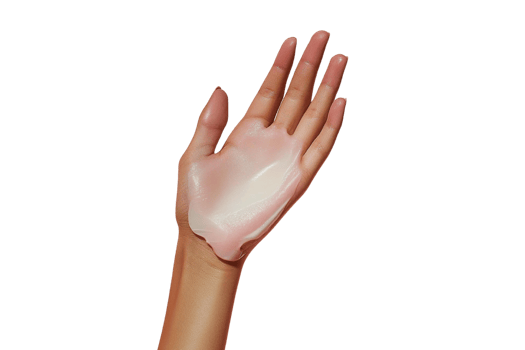 Hand cream on woman's hand on transparent background png