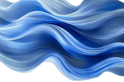Abstract blue swirling waves on transparent background png