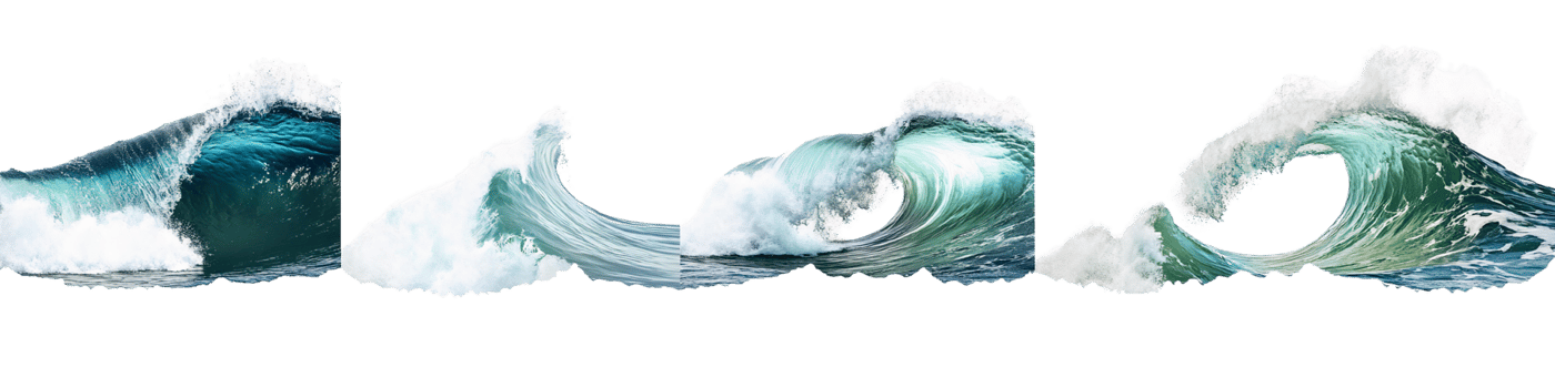 Blue Water Waves Pack for Design Use png