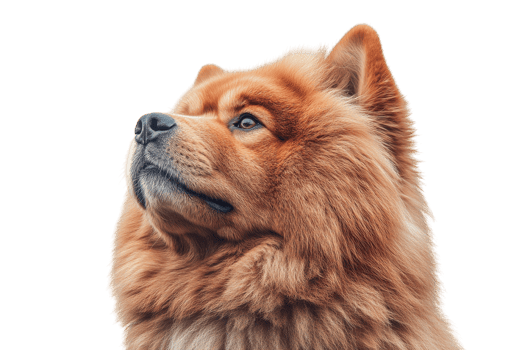 Majestic chow chow dog with thick fur and expressive gaze against a plain background png