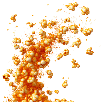 Tasty Popcorn Scattering Explosion Isolated on Transparent Background png