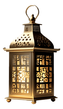 A golden lantern with intricate designs on it png