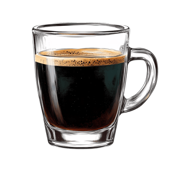 Espresso in glass mug digital illustration png