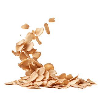 Crispy fried garlic flakes falling on transparent background png