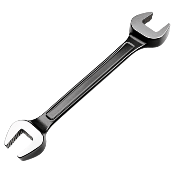 Black metal wrench isolated on transparent background png