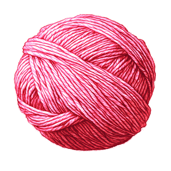 Cozy Pink Yarn Ball Isolated on Transparent Background png