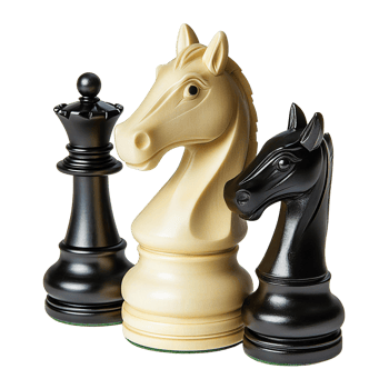 Chess pieces knight queen and knight on transparent background png
