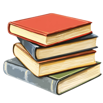 Stack of books illustration on transparent background png
