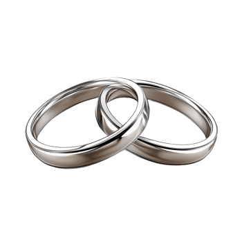 Stunning Pair of Diamond Wedding Rings Isolated on Transparent Background png