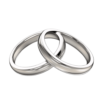 Elegant Diamond Wedding Rings Set on transparent background png