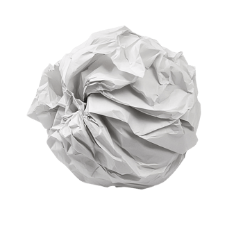 Torn White Paper Ball Isolated on Transparent Background png