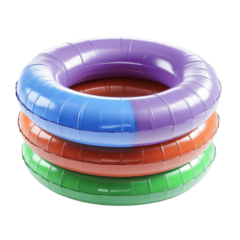 Pastel Swim Ring Stack Isolated on Transparent Background png